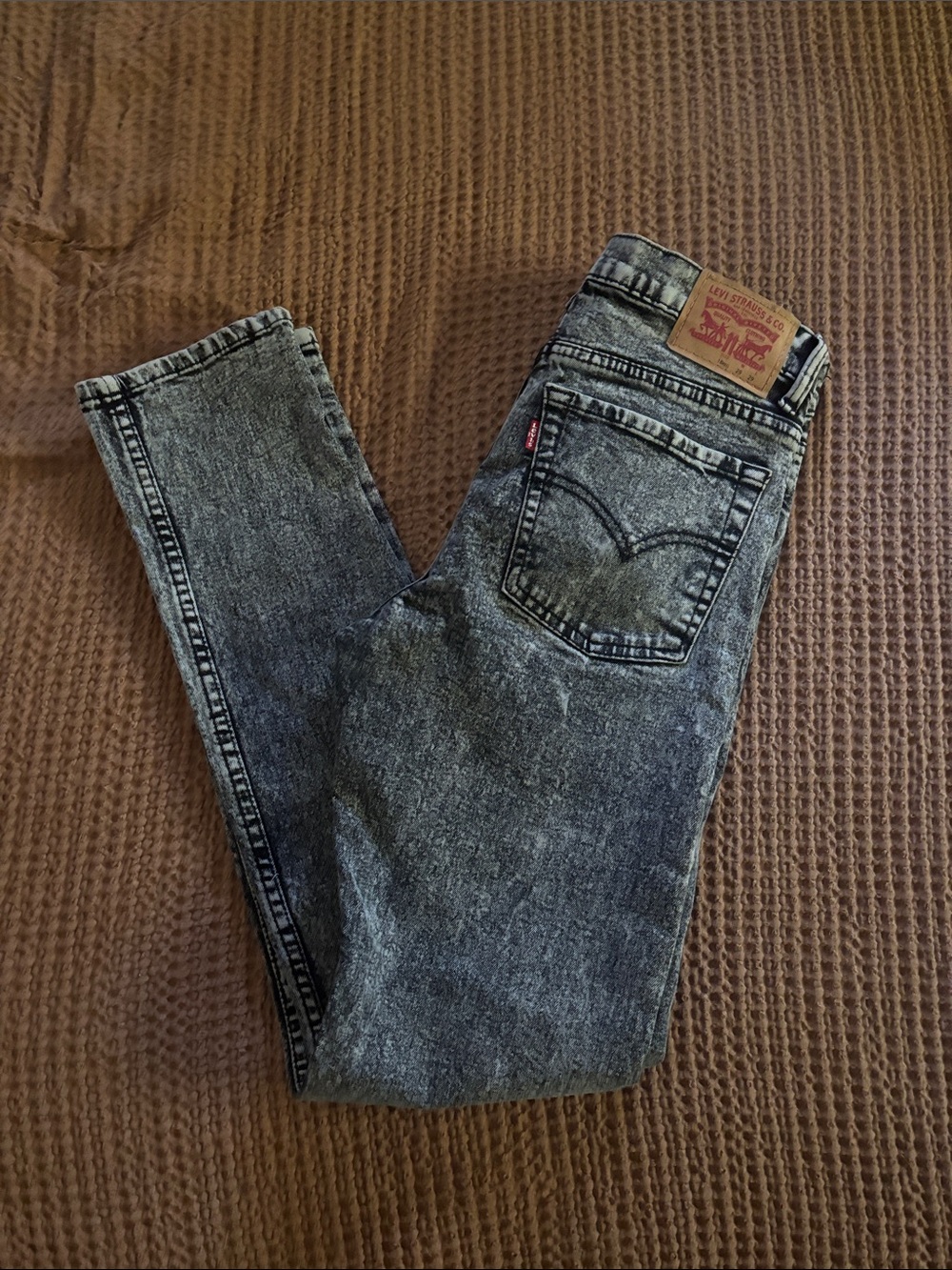 Levi's Men's Black Acid-Wash Slim Straight Jeans